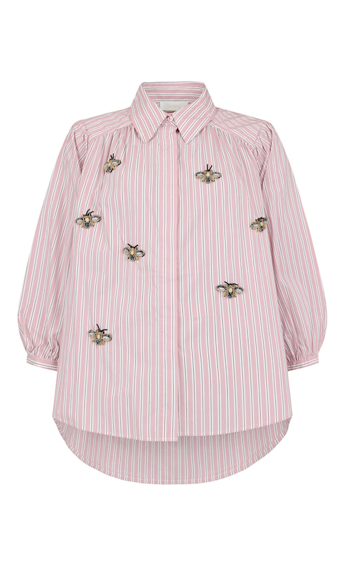 Noen 86301 Wild Rose Stripe With Beaded Detail Shirt