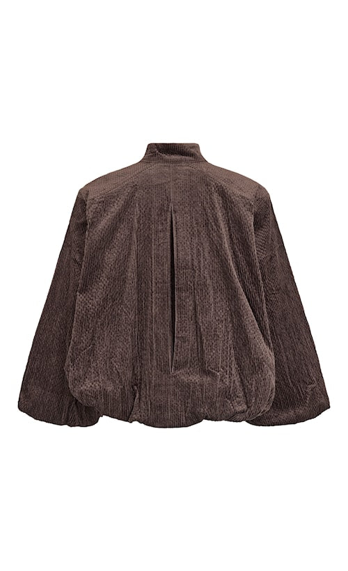 Noen Dark Brown Cordered Bell Sleeve Cropped Jacket