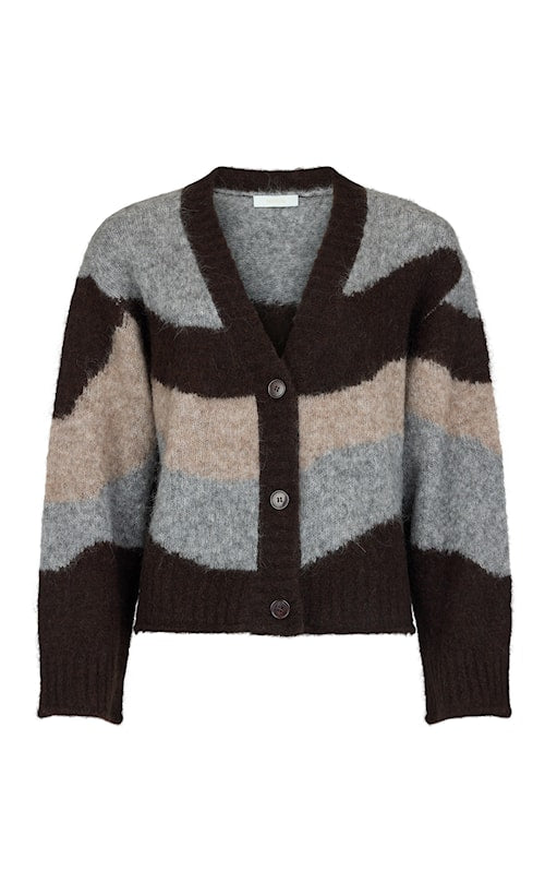 Noen 87221 Dark Brown Knitted Oversized Cardigan