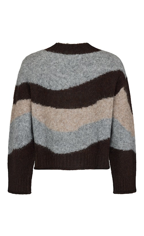 Noen 87221 Dark Brown Knitted Oversized Cardigan