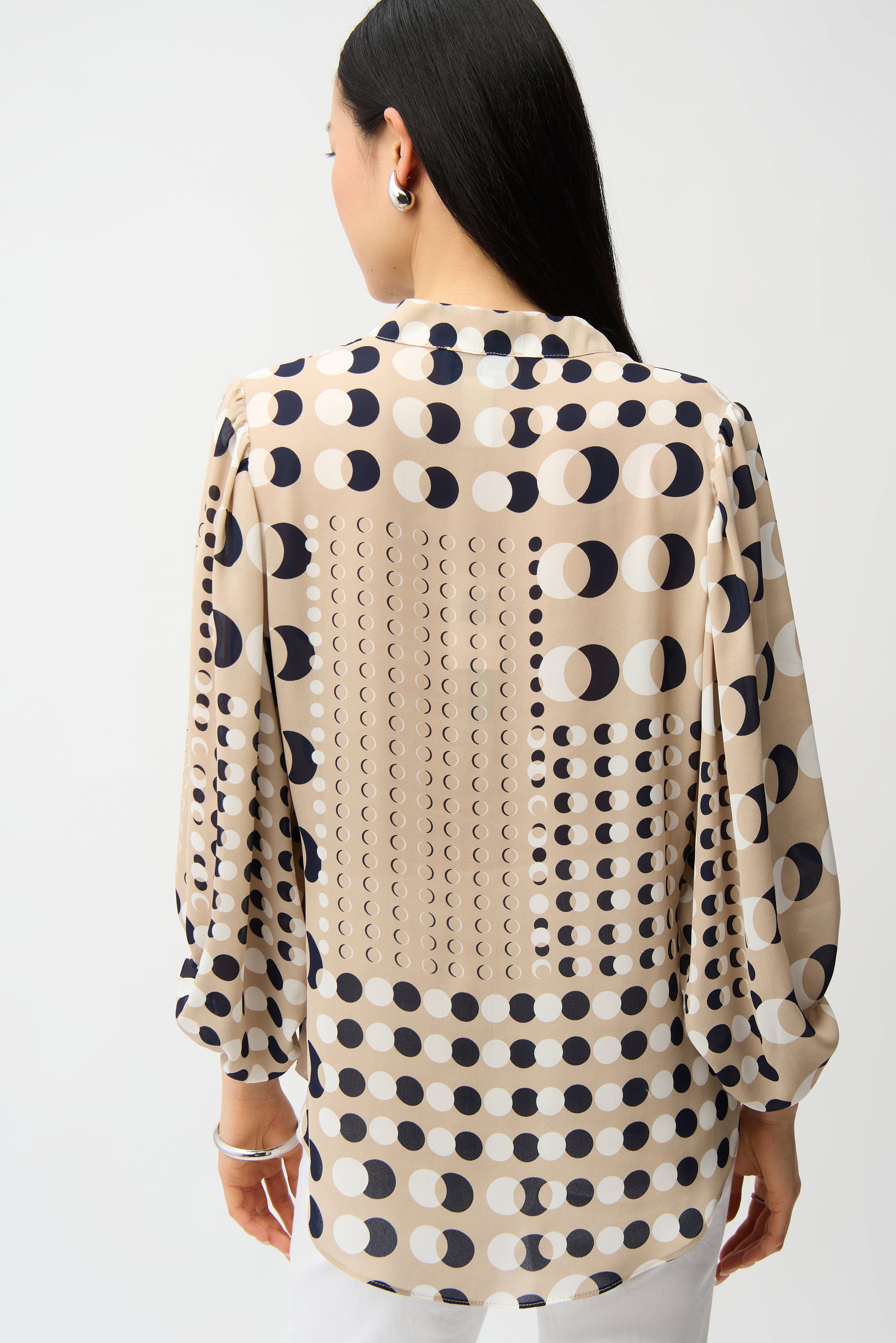 Joseph Ribkoff 261099 Beige With Navy Spot Blouse Top
