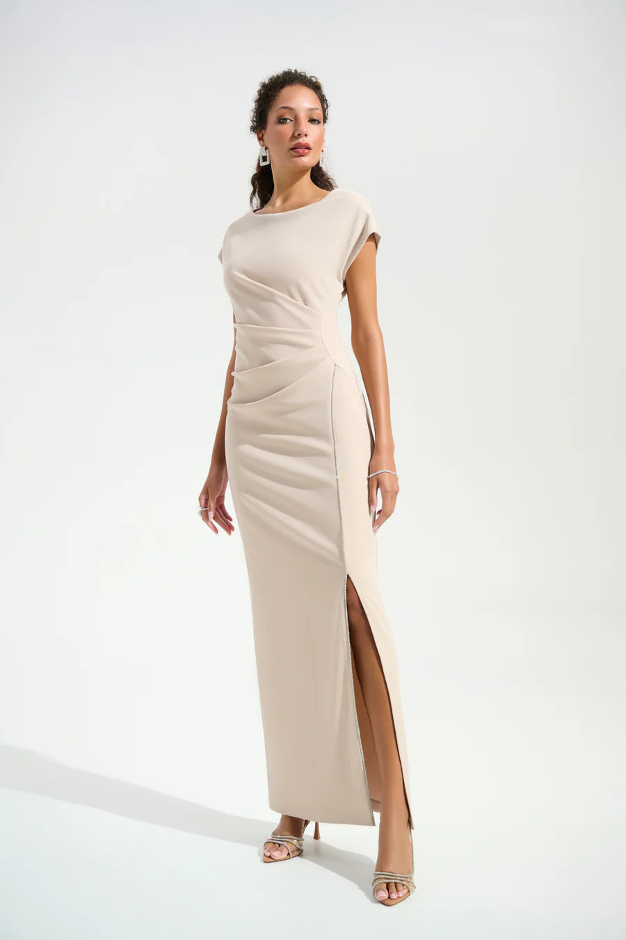 Joseph Ribkoff 261713 Fitted Scuba Jersey Diamante Trim Dress