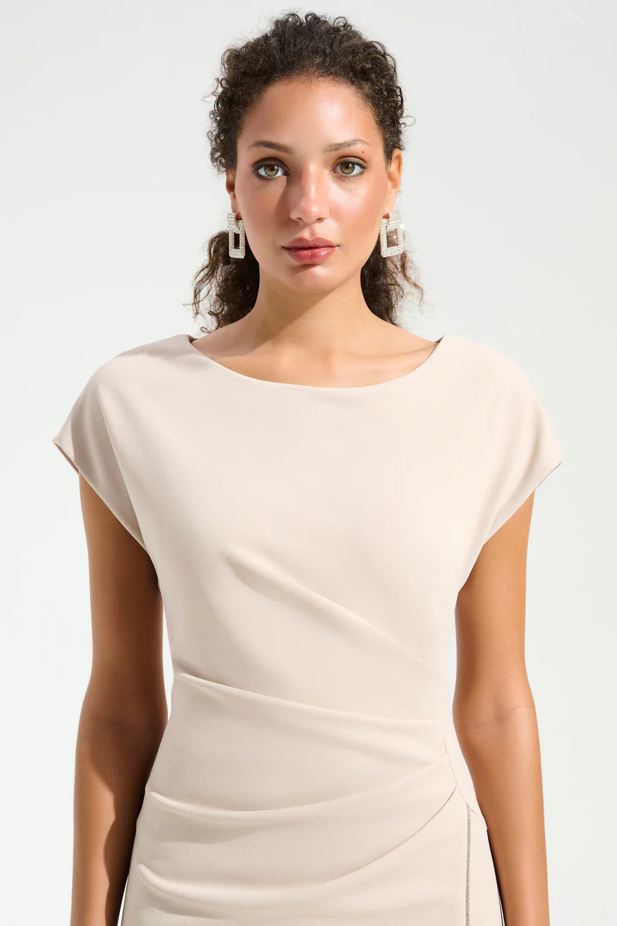 Joseph Ribkoff 261713 Fitted Scuba Jersey Diamante Trim Dress