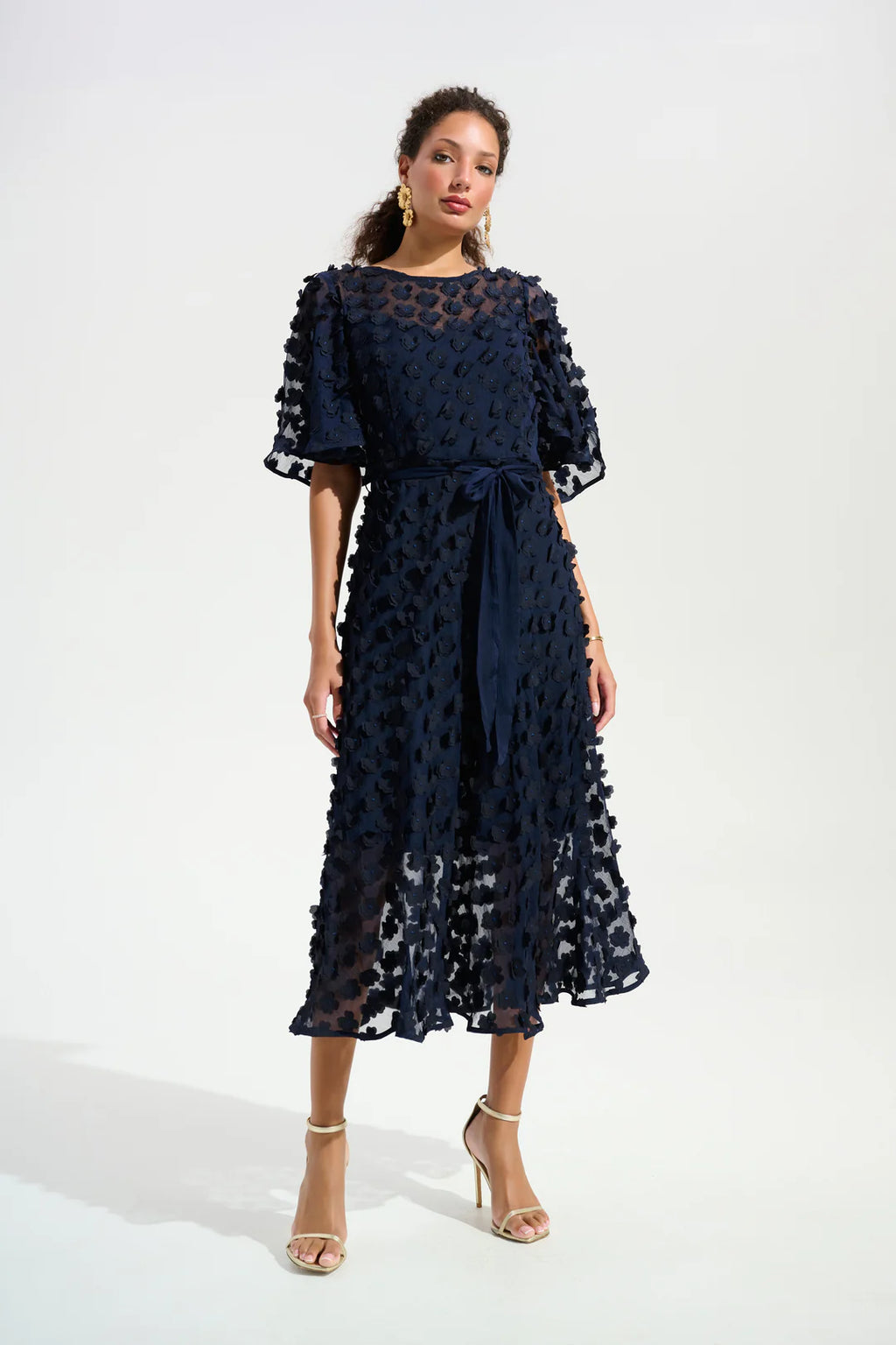 Joseph Ribkoff 261738 3D Flower Fit & Flare Dress