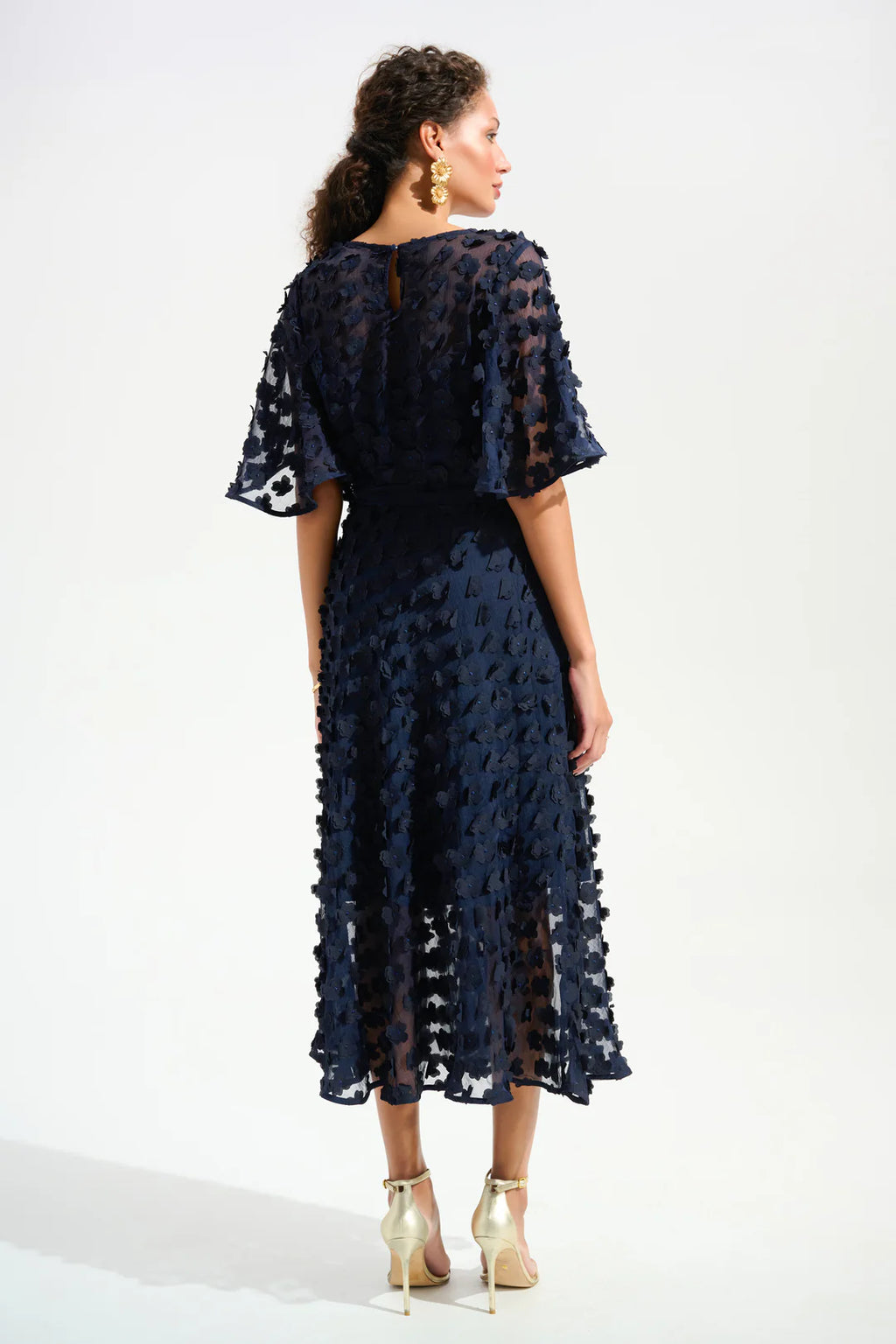Joseph Ribkoff 261738 3D Flower Fit & Flare Dress