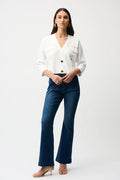 Joseph Ribkoff 261918 Vanilla Gold Studded cropped Cardigan