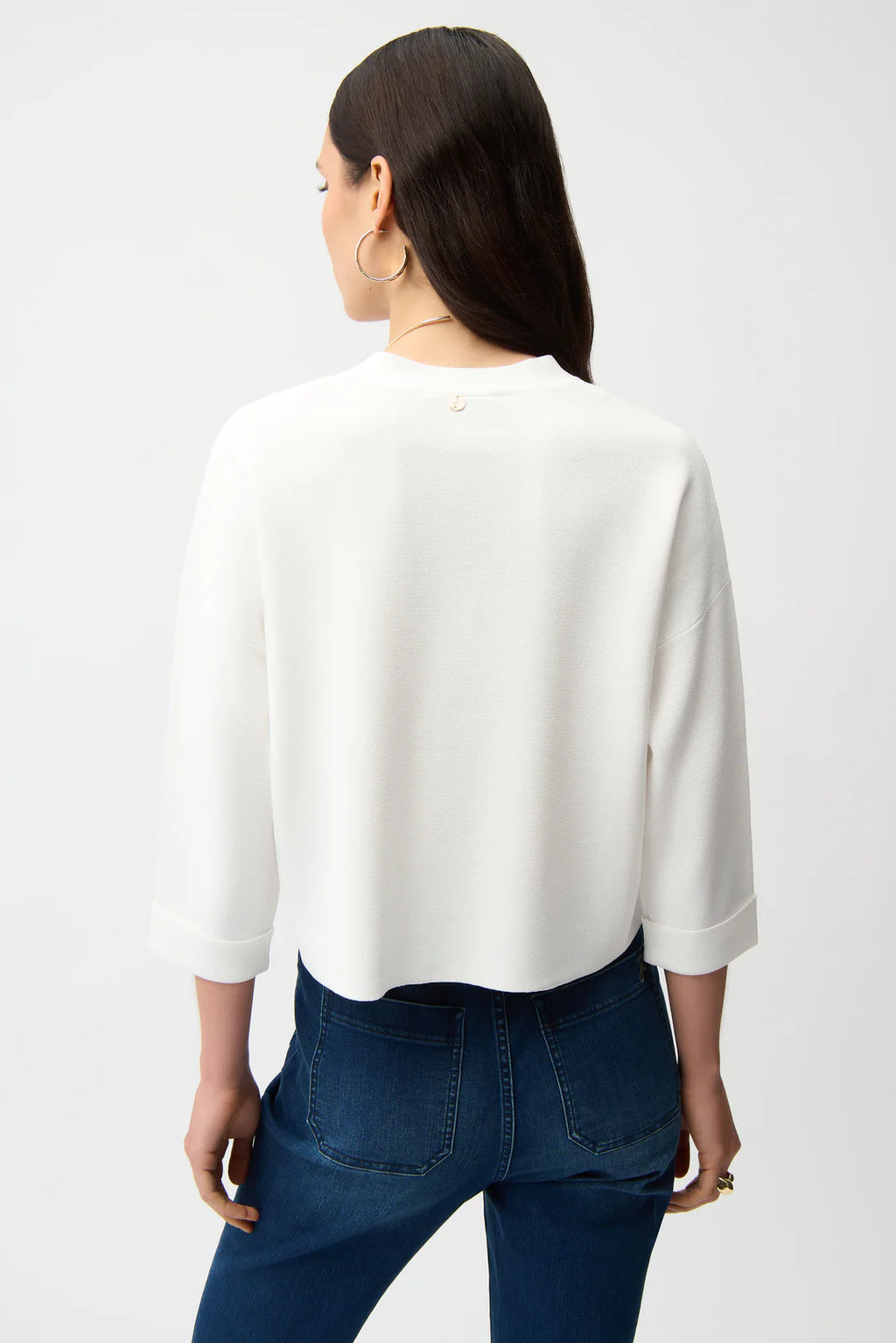 Joseph Ribkoff 261918 Vanilla Gold Studded cropped Cardigan
