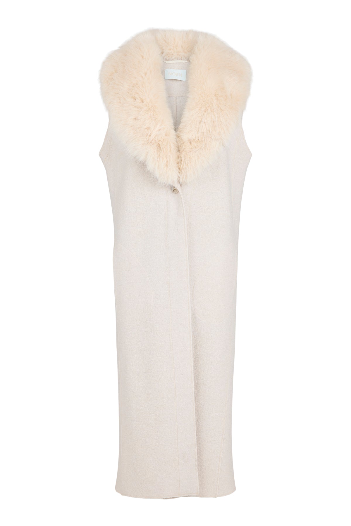 Noen 89622 Faux Fur Trimmed Knitted Waistcoat