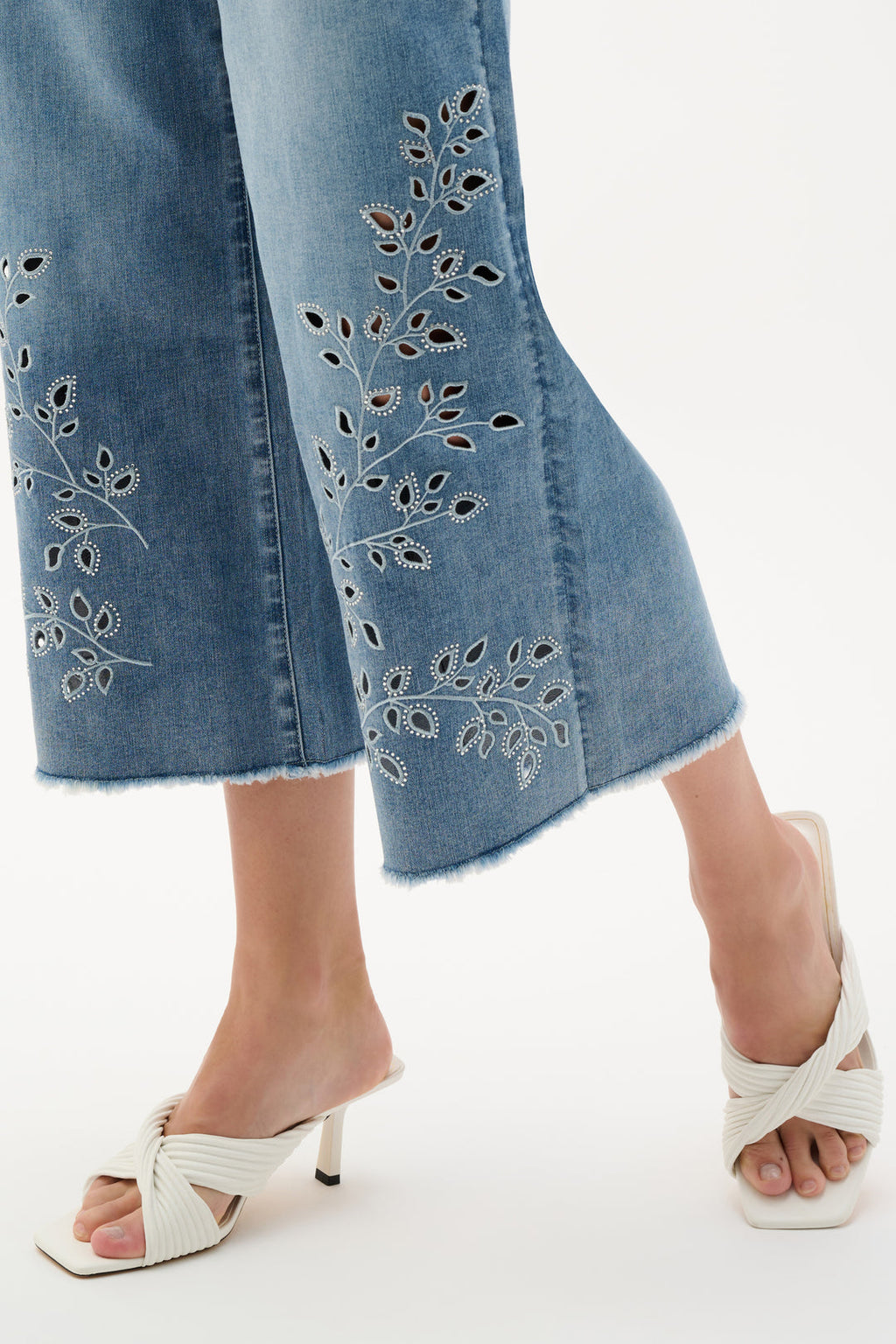 Joseph Ribkoff 262915 Light Blue Denim Trouser With Wide Leg