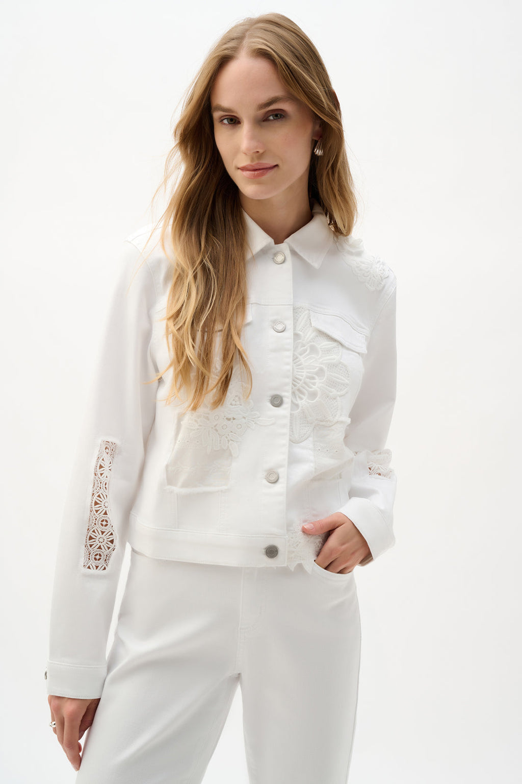 Joseph Ribkoff 262916 White Short Fitted Jacket