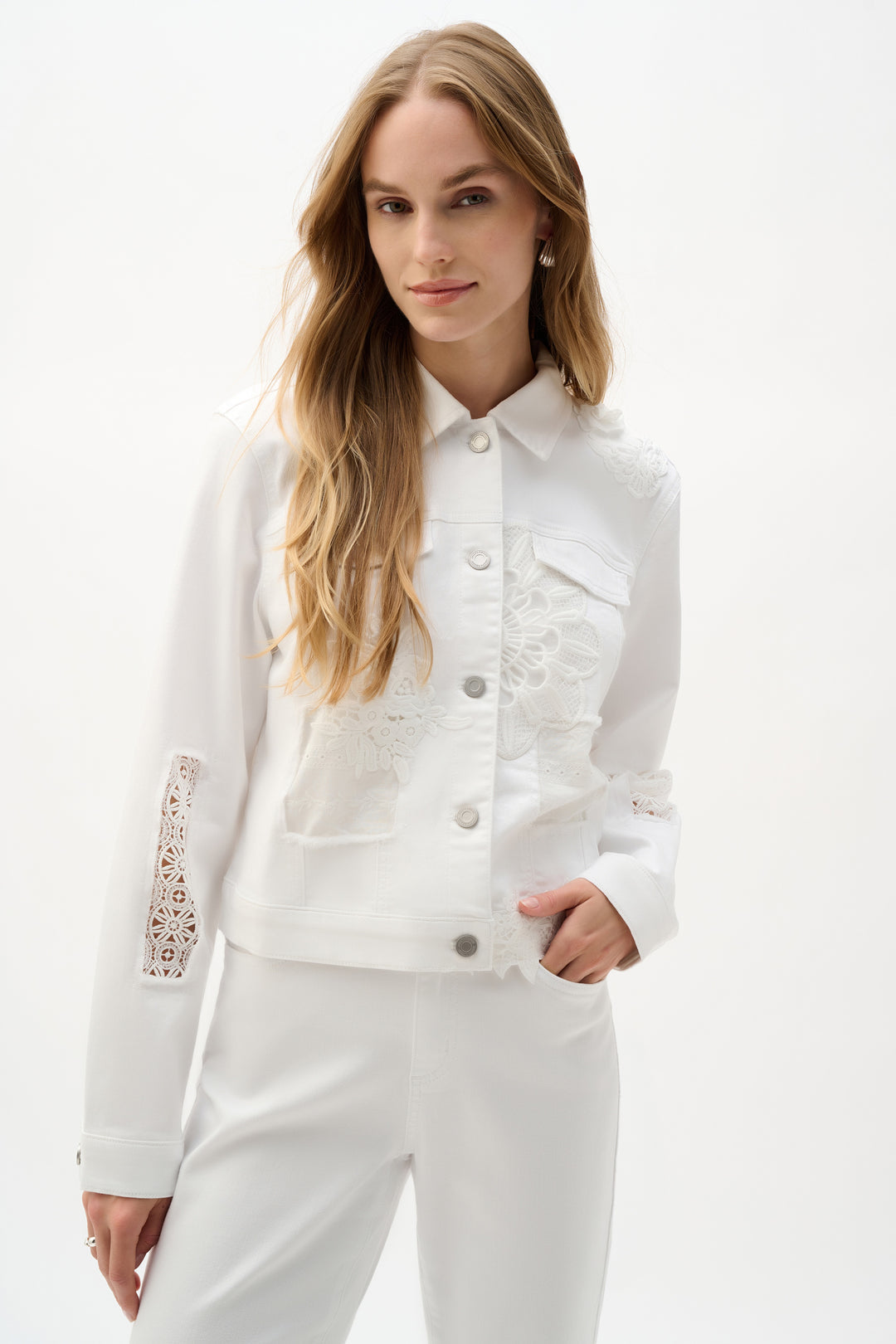Joseph Ribkoff 262916 White Short Fitted Jacket