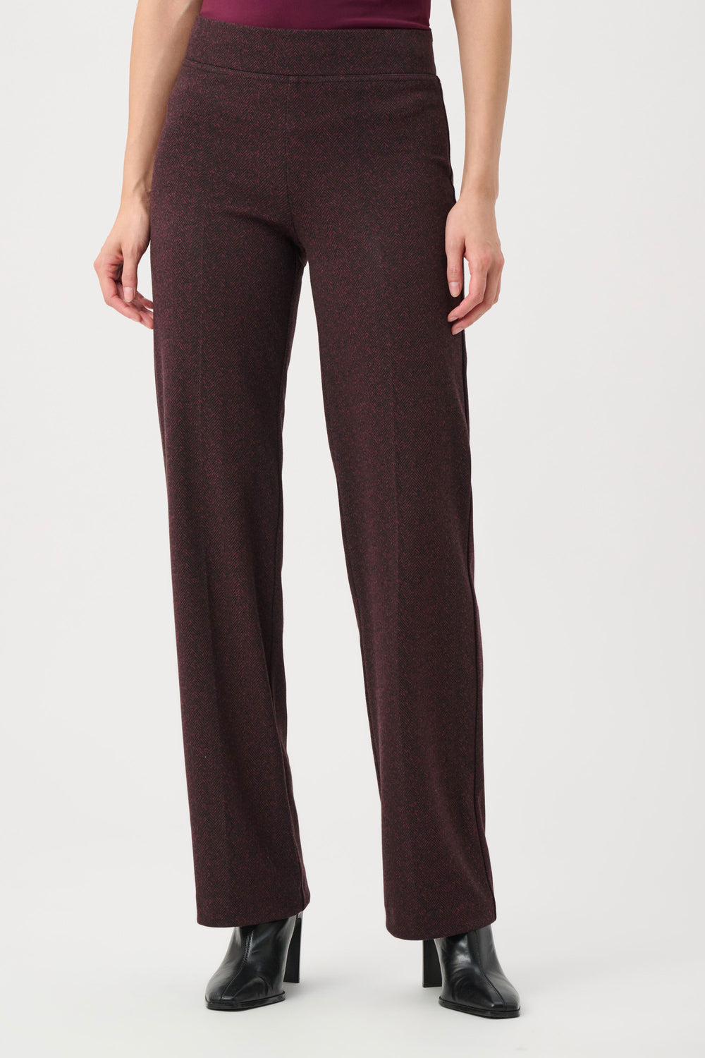 Joseph Ribkoff 263081 Pull on Mulberry Tweed Smart Trouser