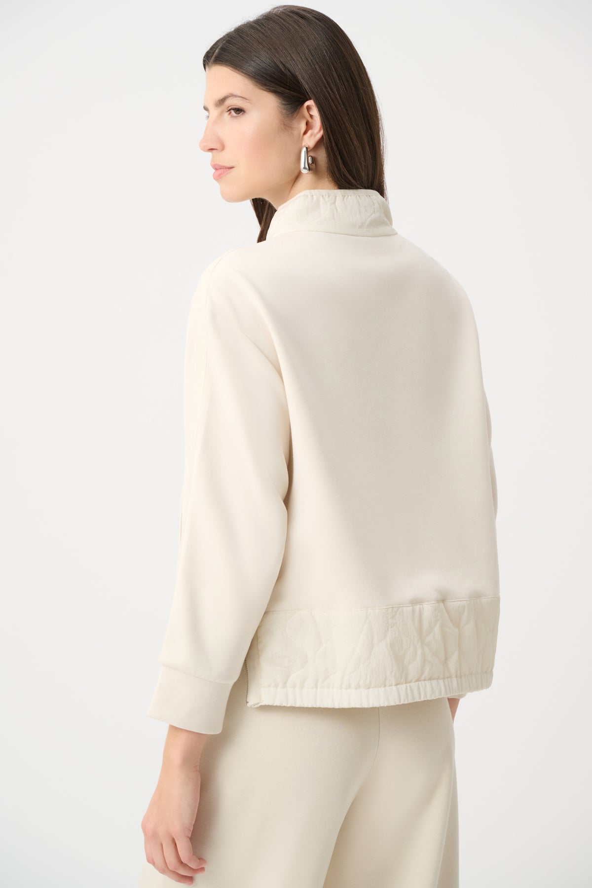 Joseph Ribkoff 263625 Cream Sport Sweatshirt With Quilted Trim