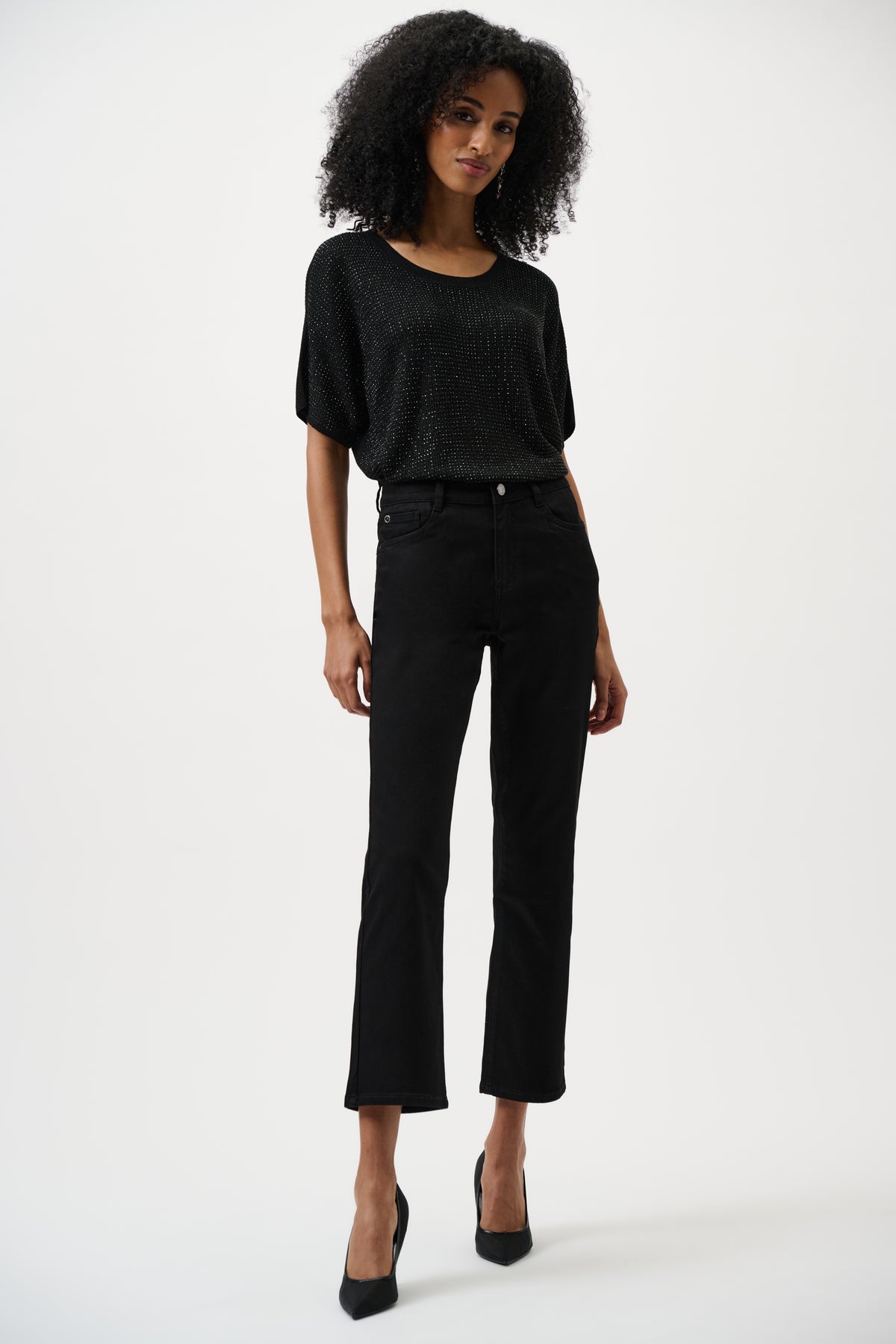 Joseph Ribkoff Black Diamante T-Shirt Top 263900CO