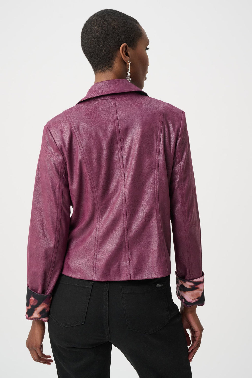 Joseph Ribkoff 263907 Faux Leather Biker Style Jacket