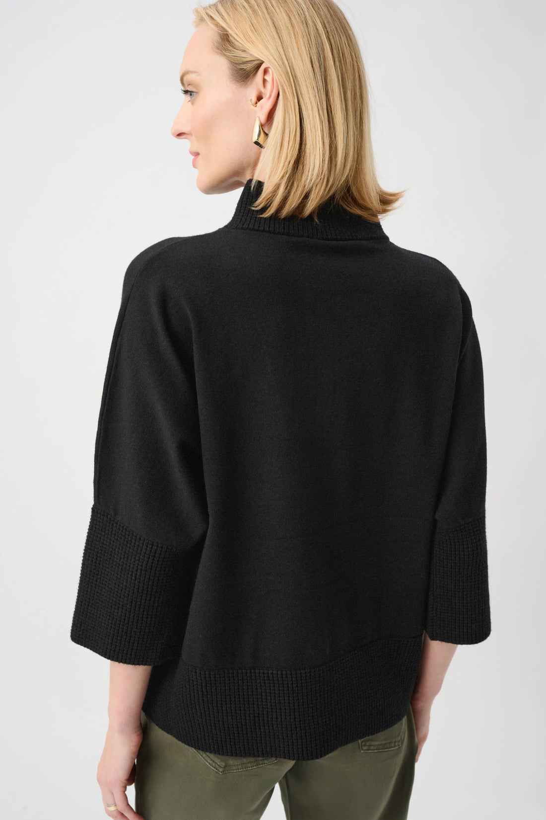Joseph Ribkoff 263937 Black Knitted Zip Neck Jumper