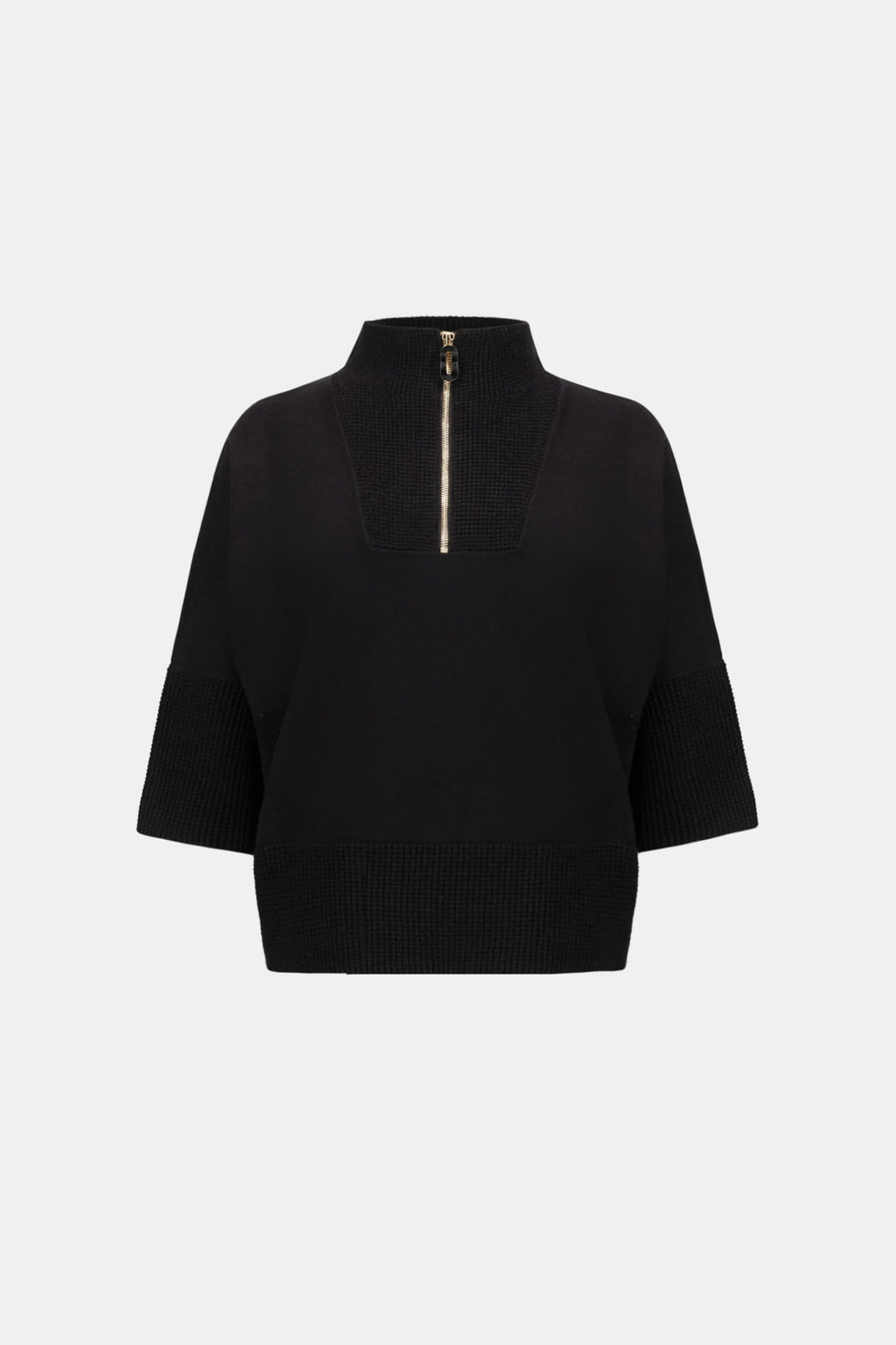 Joseph Ribkoff 263937 Black Knitted Zip Neck Jumper