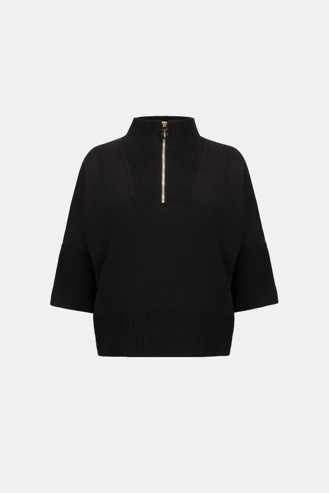 Joseph Ribkoff 263937 Black Knitted Zip Neck Jumper