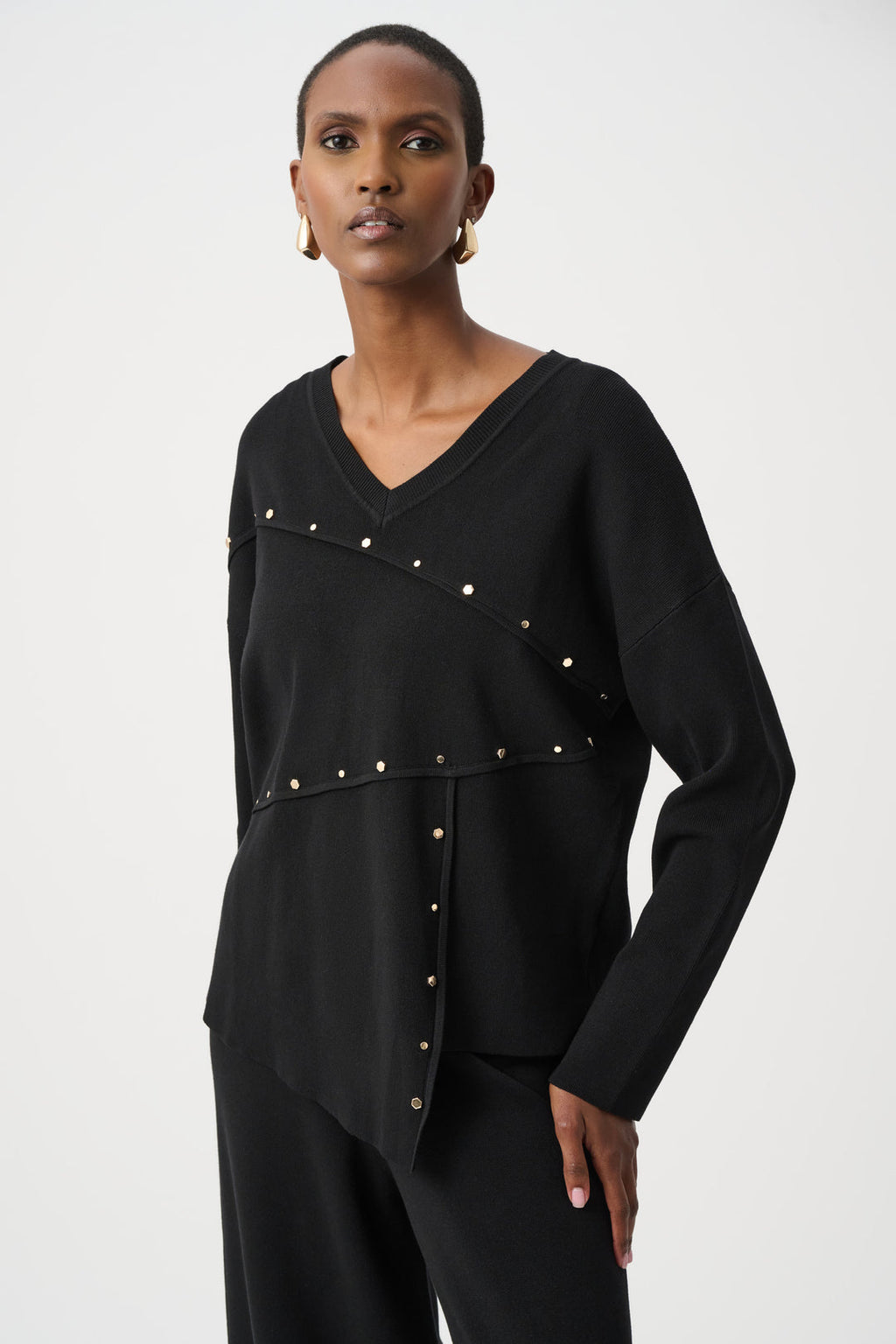 Joseph Ribkoff 263961 Black Studded Jumper
