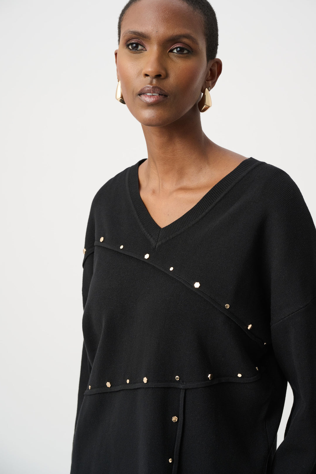 Joseph Ribkoff 263961 Black Studded Jumper