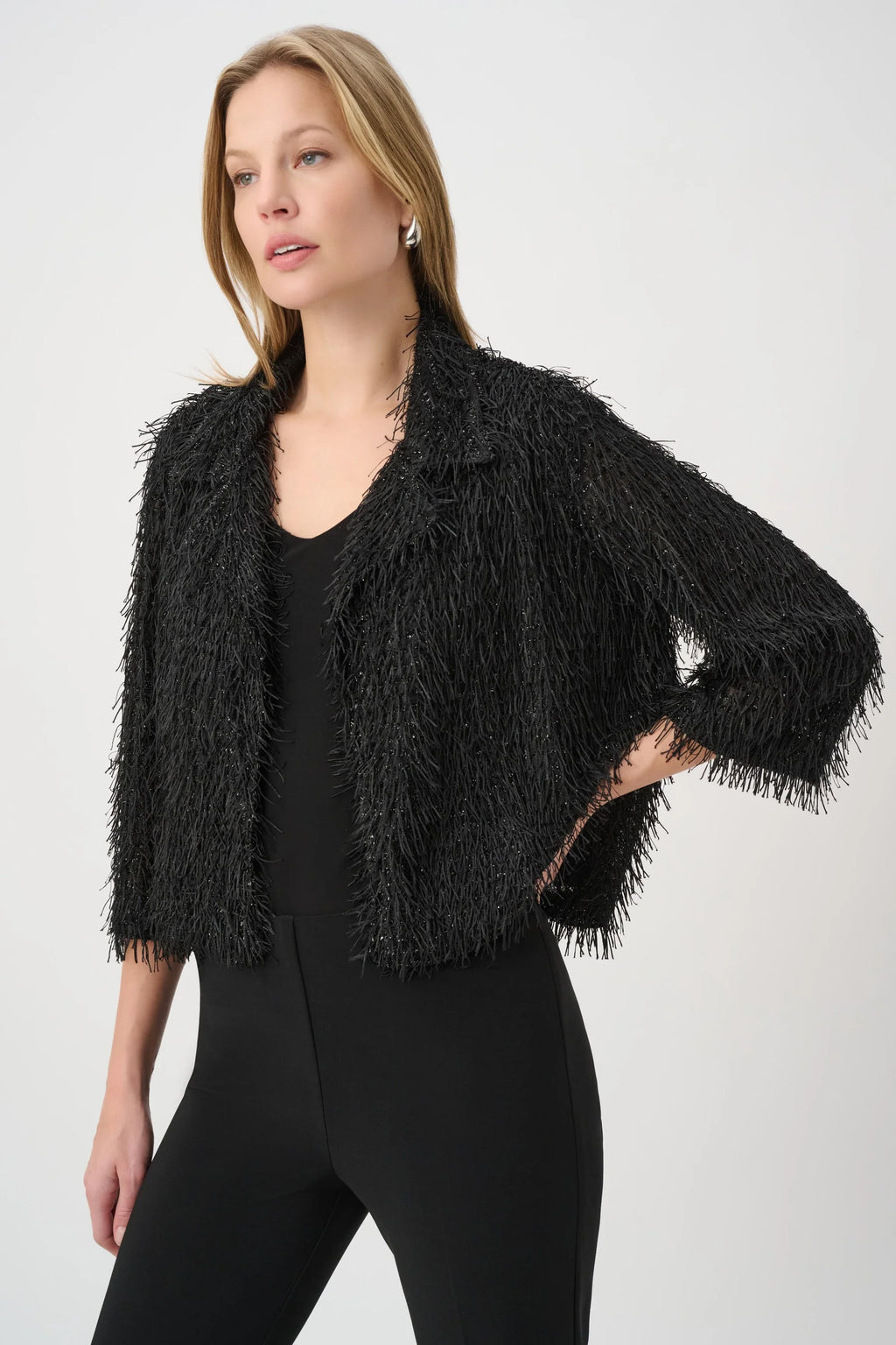 Joseph Ribkoff 264128 Black Tassel Occasion Blazer