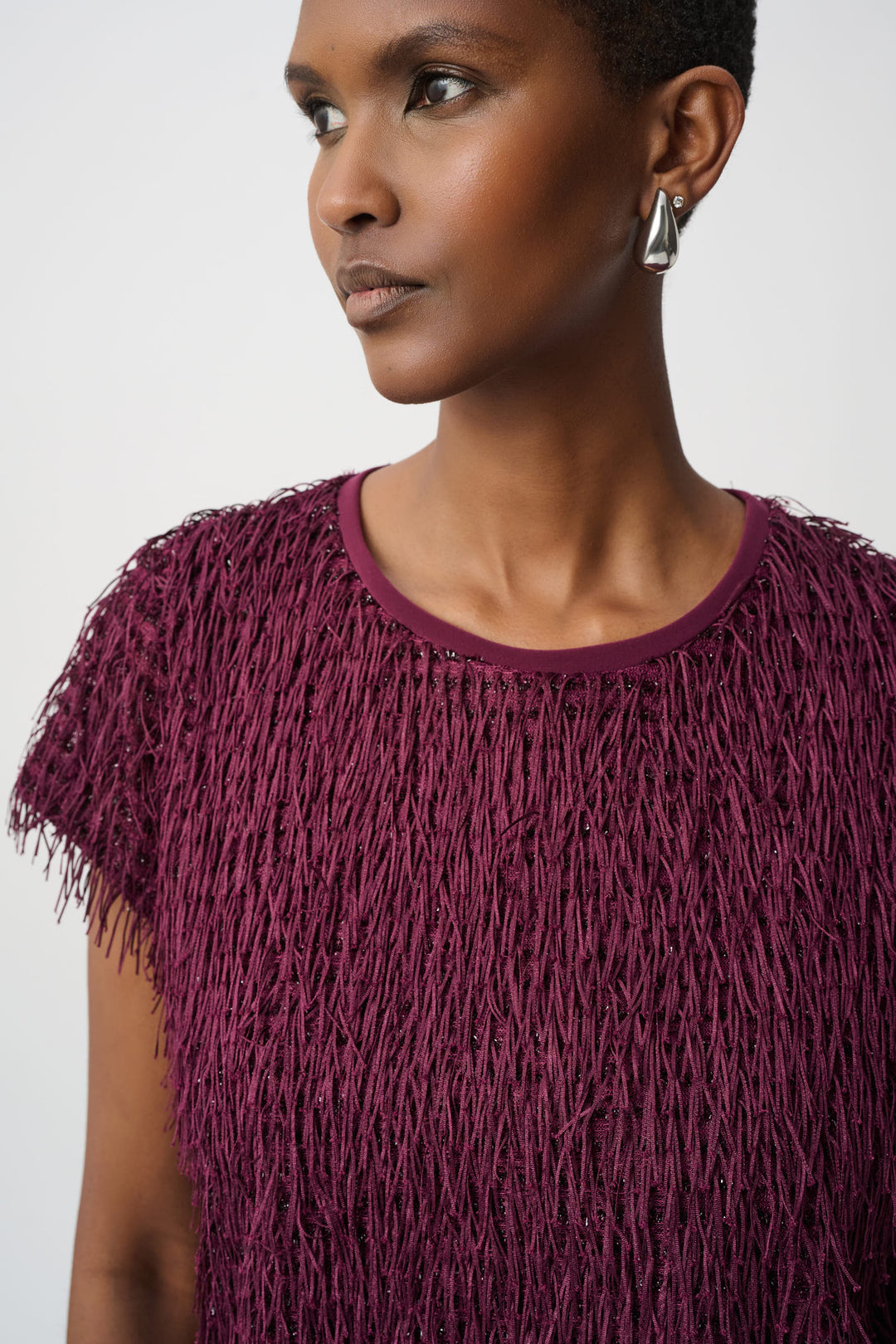 Joseph Ribkoff 264208 Elderberry Tassel Occasion Top