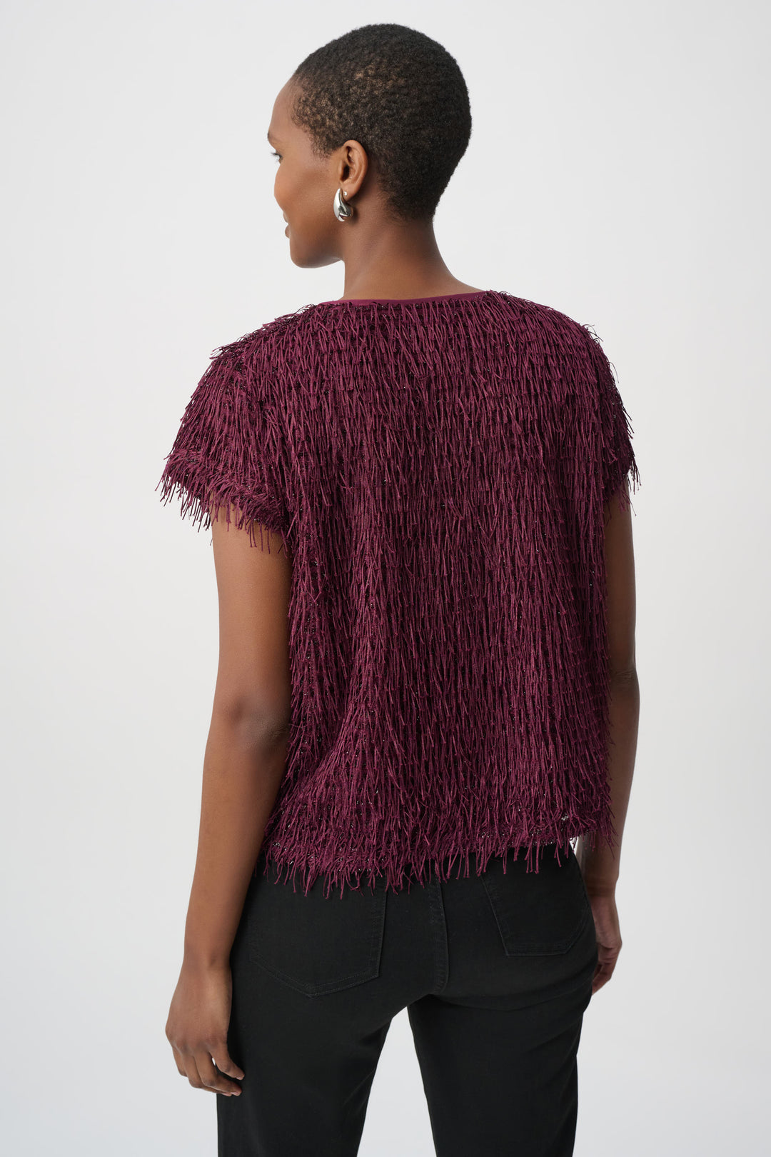 Joseph Ribkoff 264208 Elderberry Tassel Occasion Top