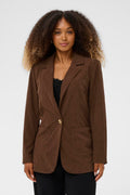 Cream 10614145 Corduroy Dark Brown Single Breasted Classic Blazer