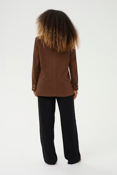 Cream 10614145 Corduroy Dark Brown Single Breasted Classic Blazer