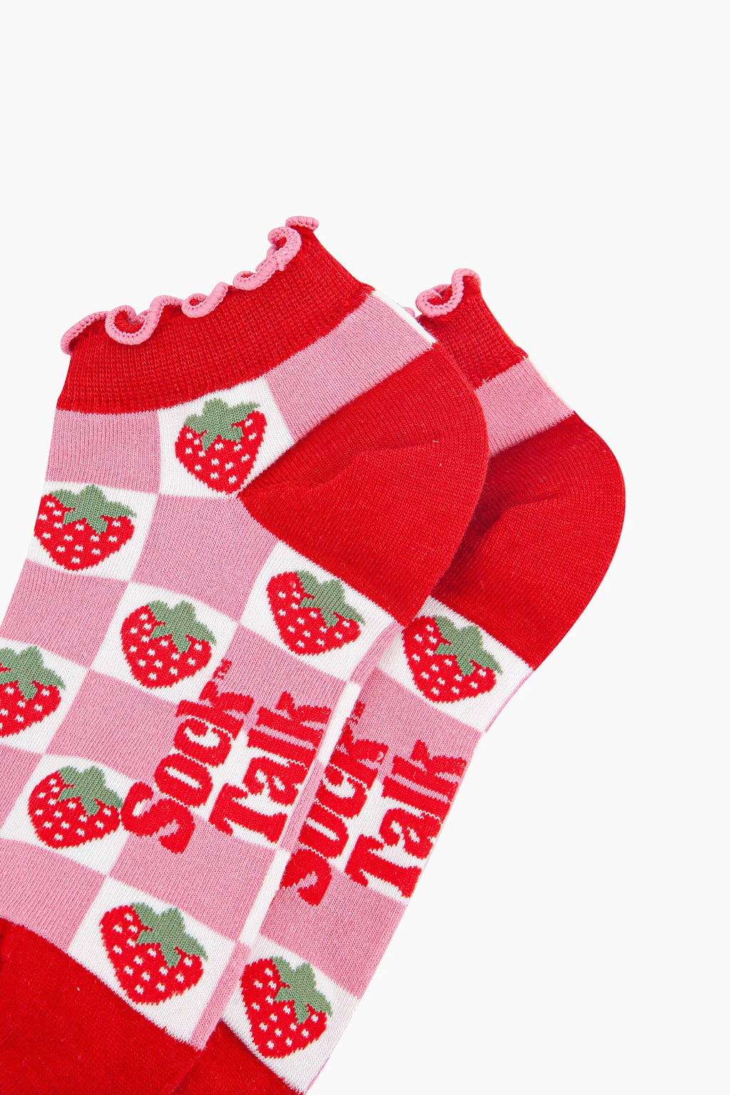 MSH Strawberry Checkerboard Bamboo Trainer Socks
