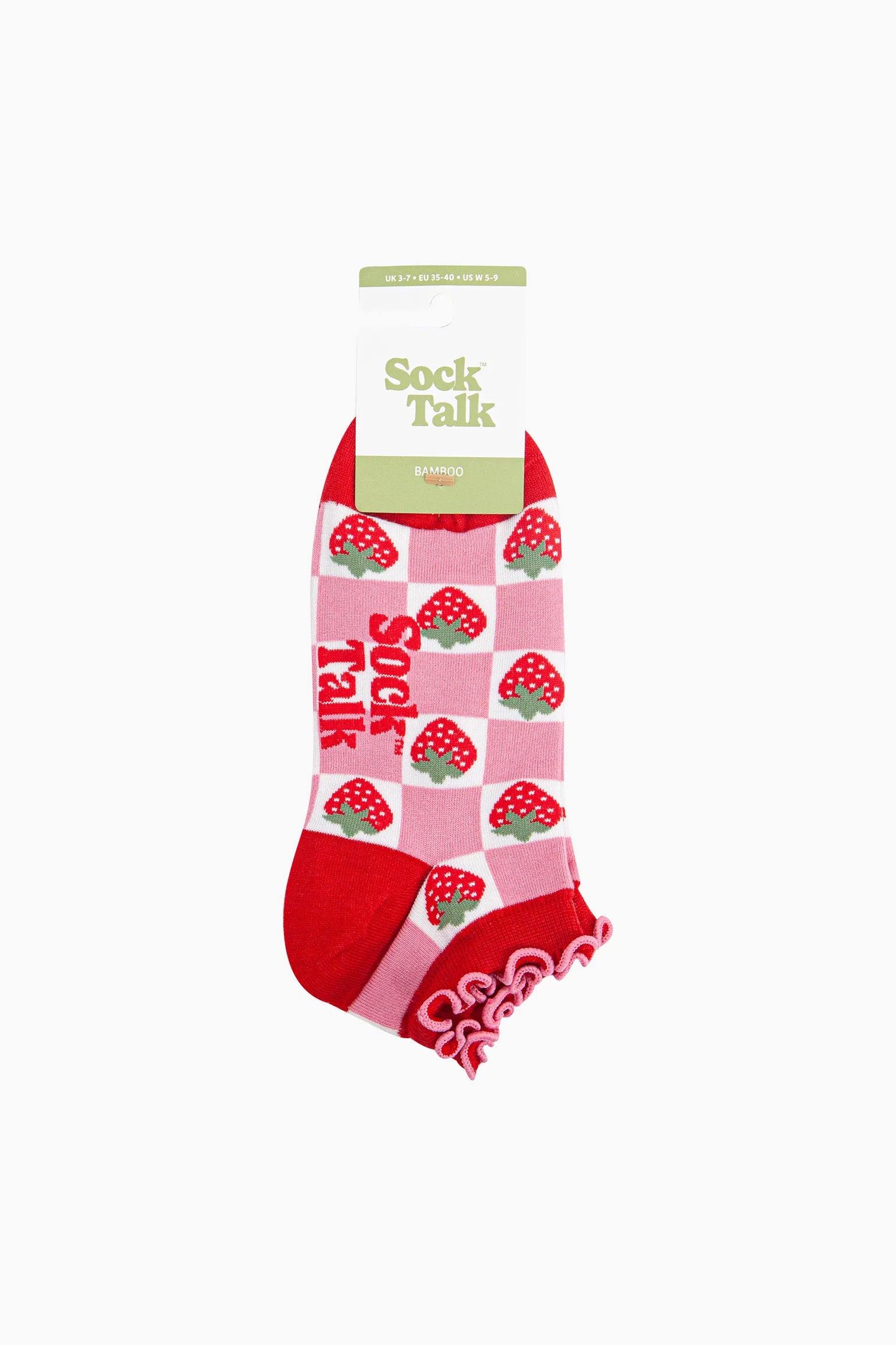 MSH Strawberry Checkerboard Bamboo Trainer Socks