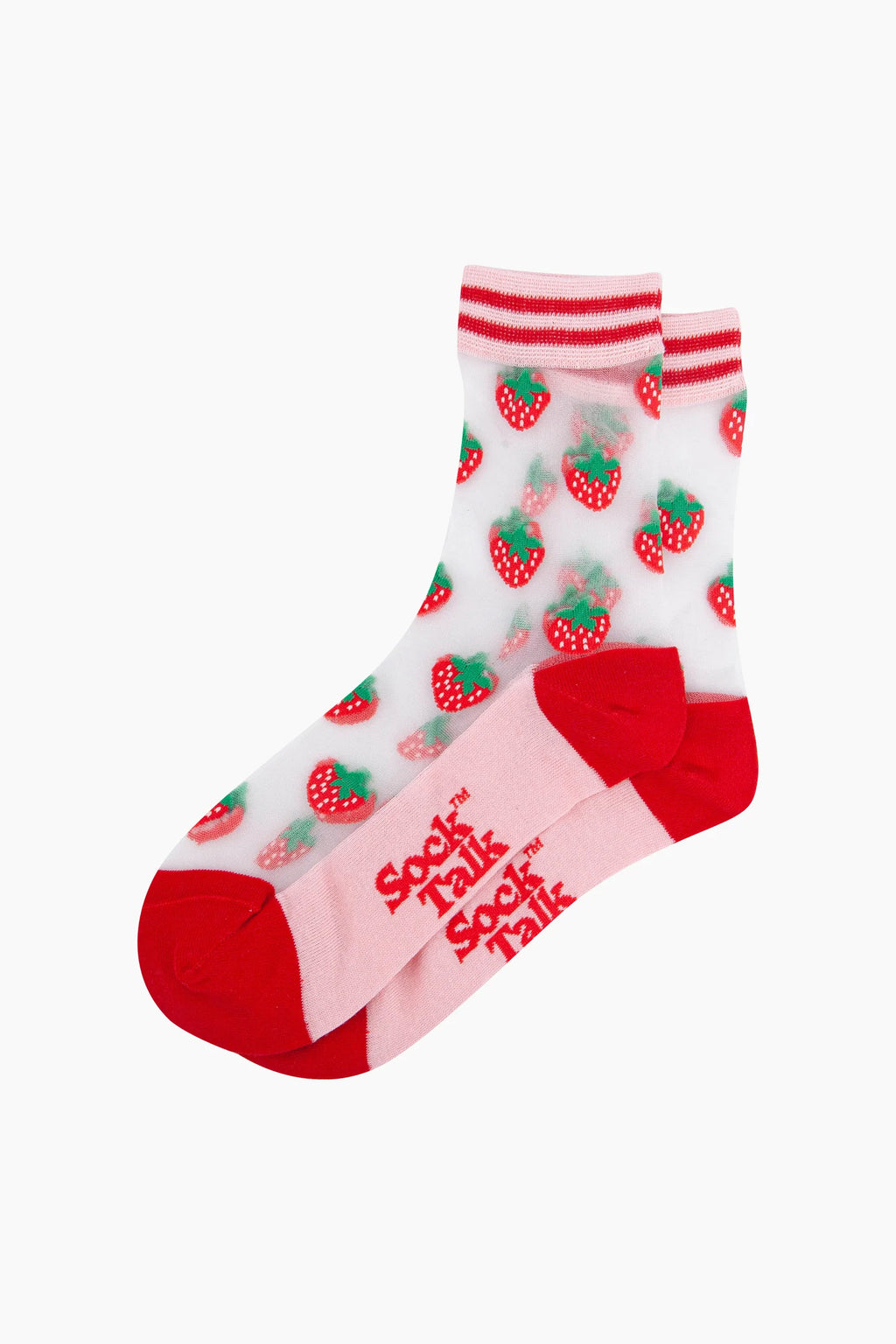 MSH Strawberries Fruit Combed Cotton Sheer Pop Sock
