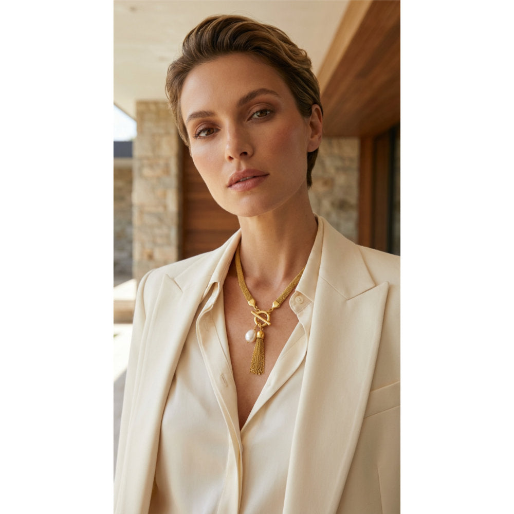 Envy 4766 Snake Gold Chain With Pedants Necklace