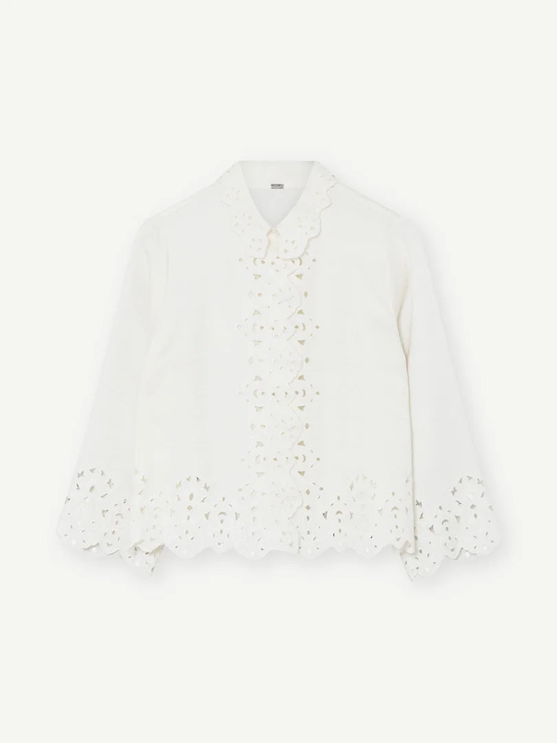Gustav Broiderie Anglaid Cream Shirt 60644