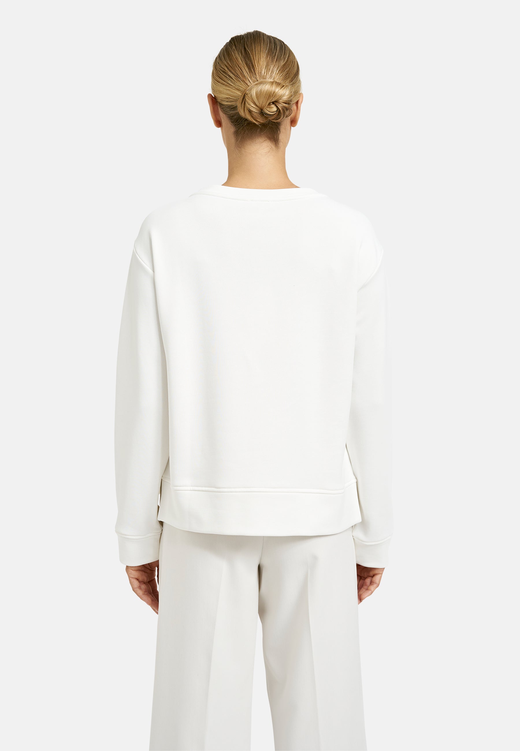 Milano Italy 8702 Off-white Colorful Lady Graphic Print Round Neck Long Sleeves Sweatshirt