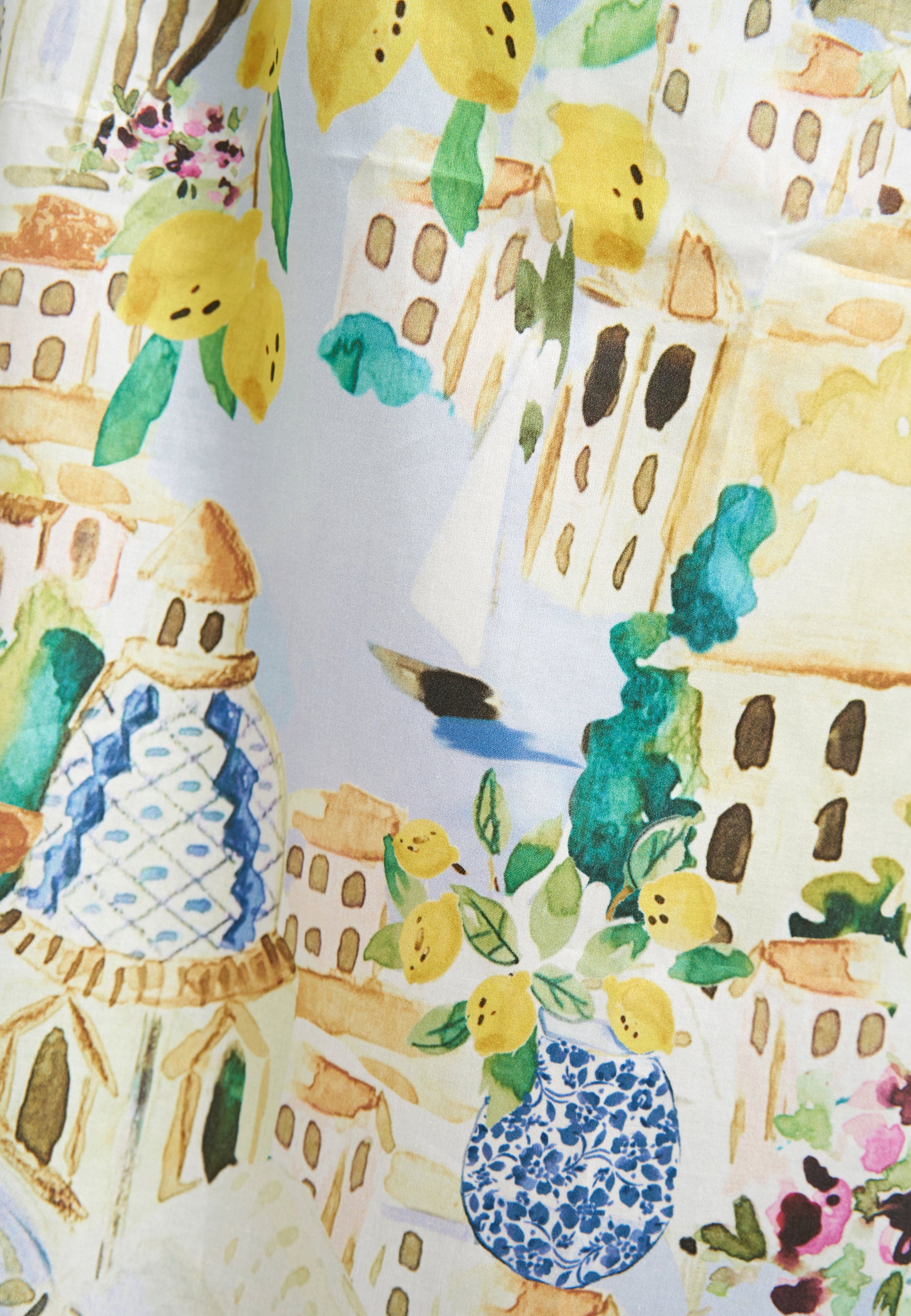 Milano Italy 6224391494 A-Line Multi Print Midi Cotton Skirt