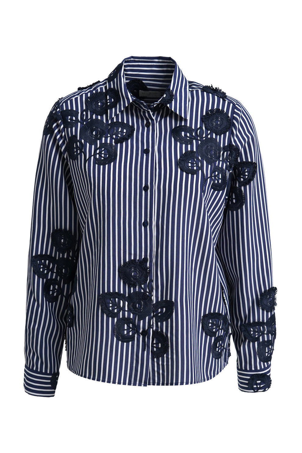Milano Italy 6349013557 Navy Print Long Sleeve Shirt