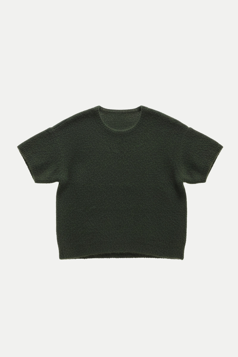 Maria Bellentani Anya Khaki Green Knitted Jumper With Short Sleeves