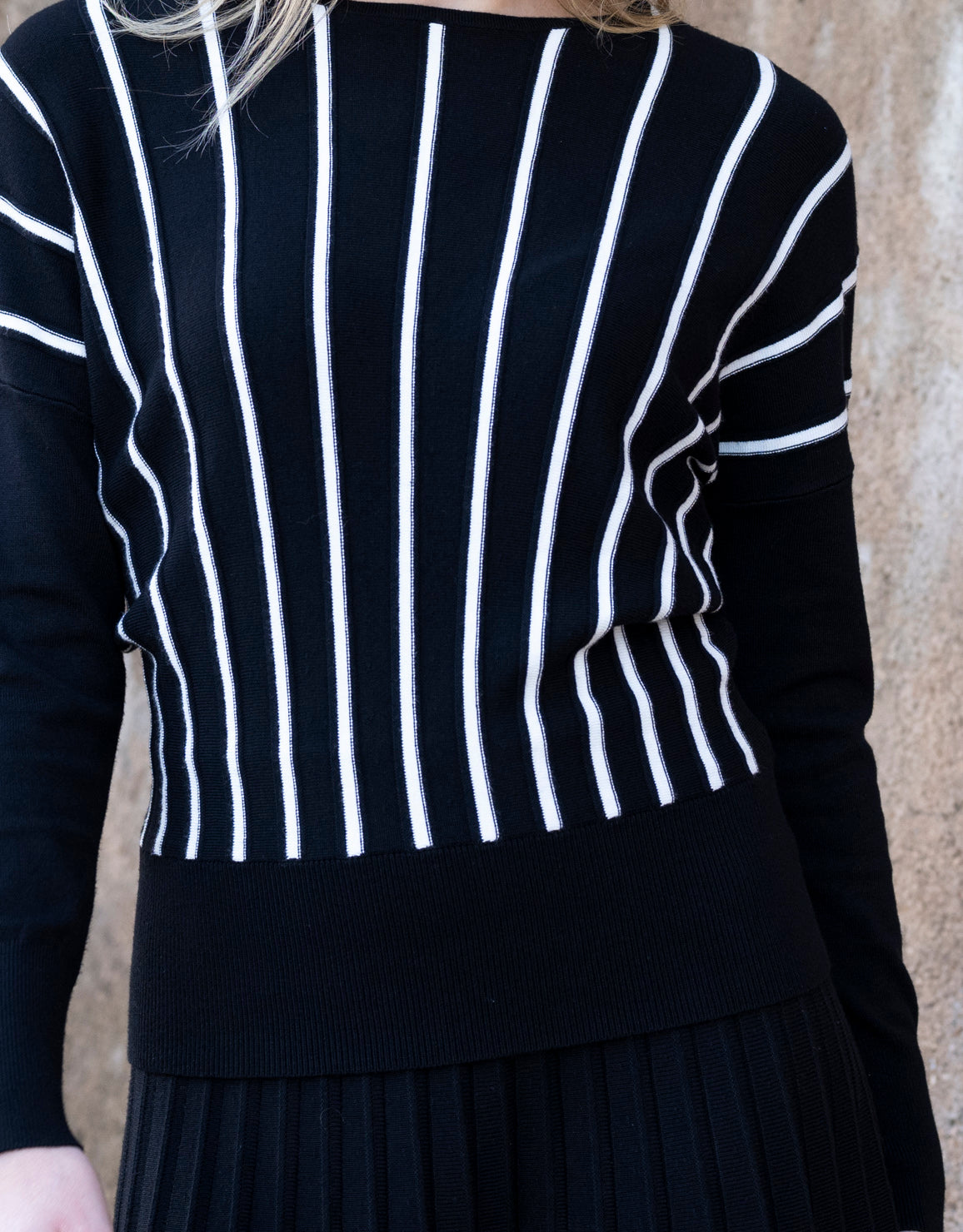 Marble - Black & White Stripe Jumper