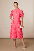Fee G Regina Gupuire Lace Belted A Line Dress 869Y