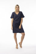 Orientique 61766 Linen Mix Essential Knee Length Short Sleeve Dress