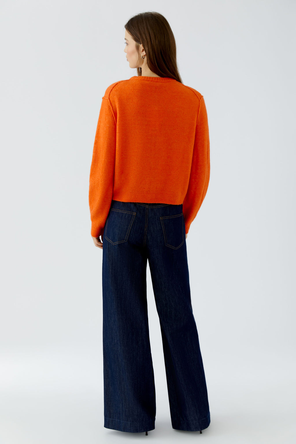 Oui 94462 Long Sleeve Orange Cardigan