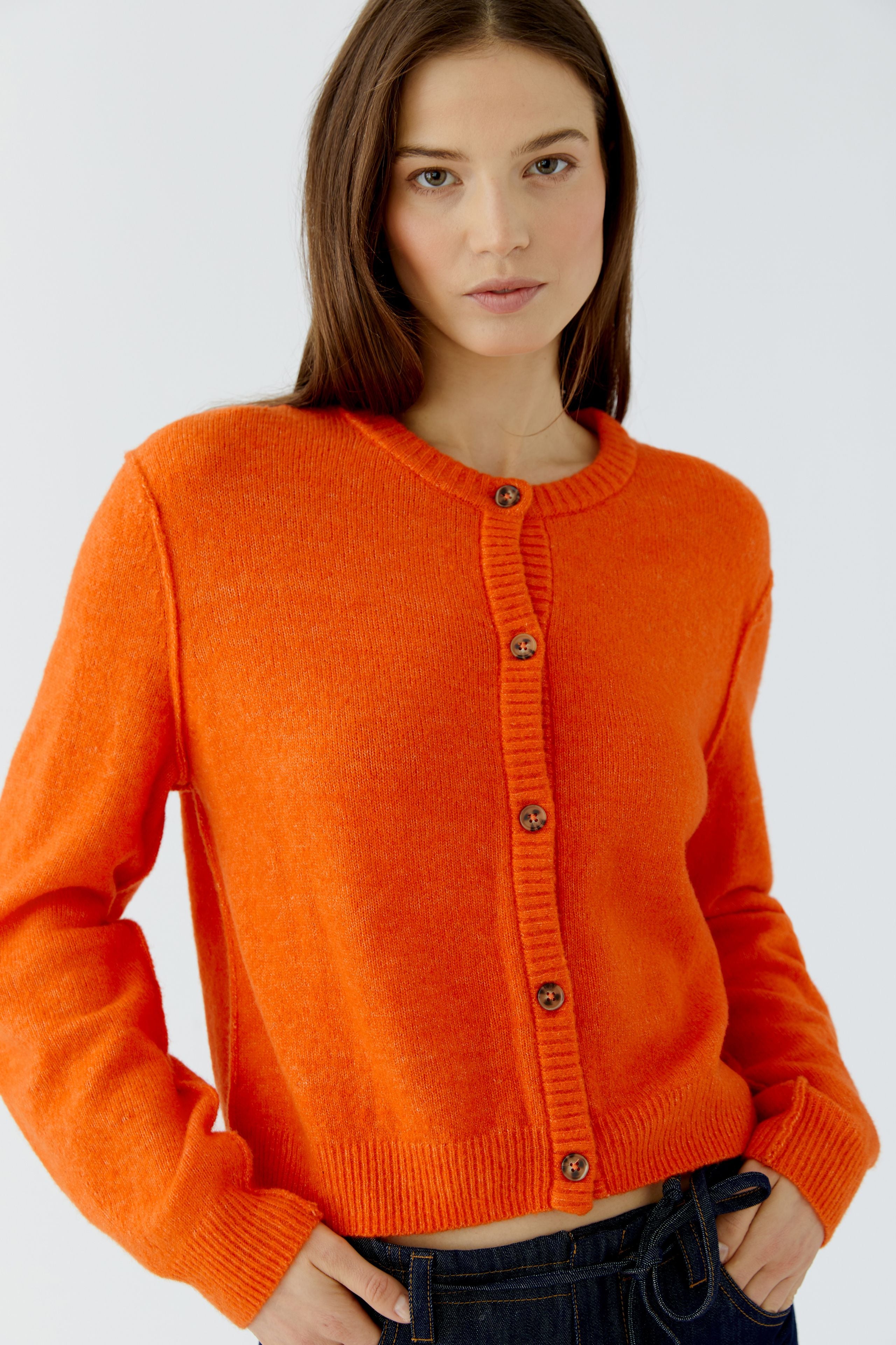 Oui 94462 Long Sleeve Orange Cardigan