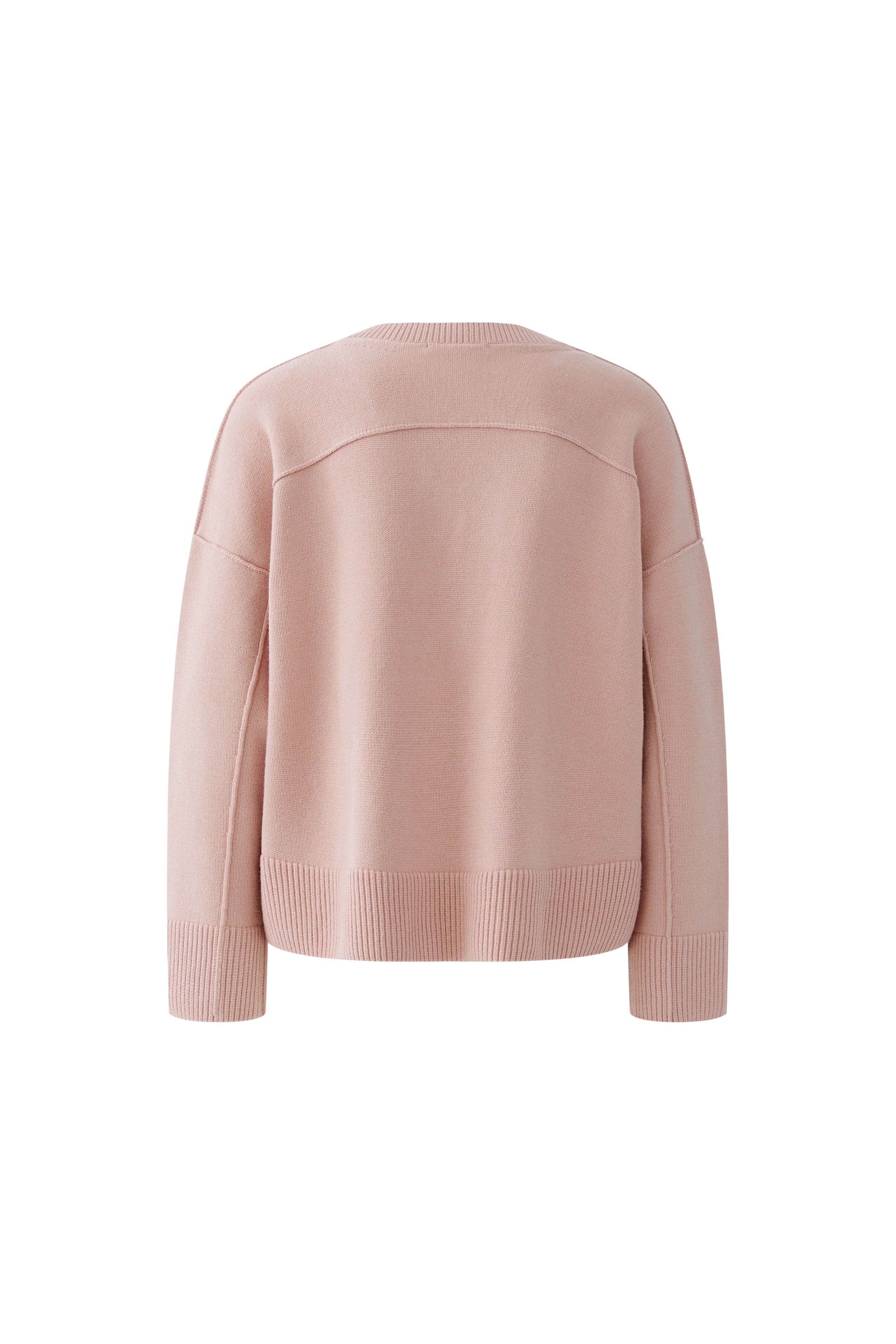 Oui 96752 Rose Pink V Neck Cotton Jumper
