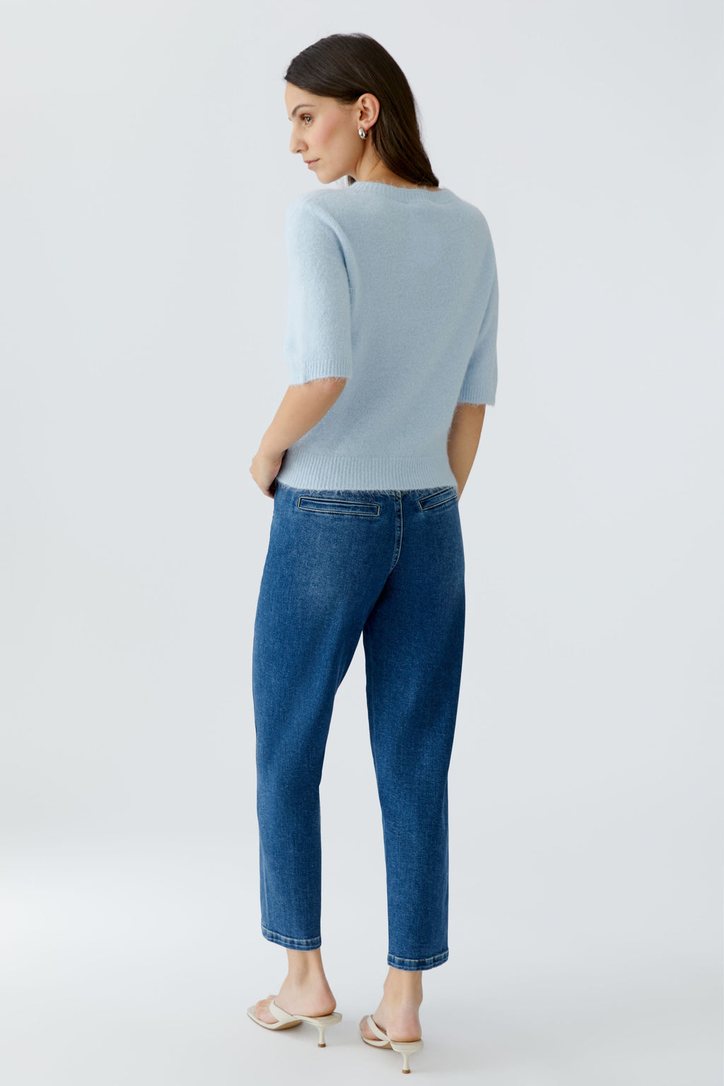 Oui 97620 Fitted Fluffy Elbow Sleeve Jumper