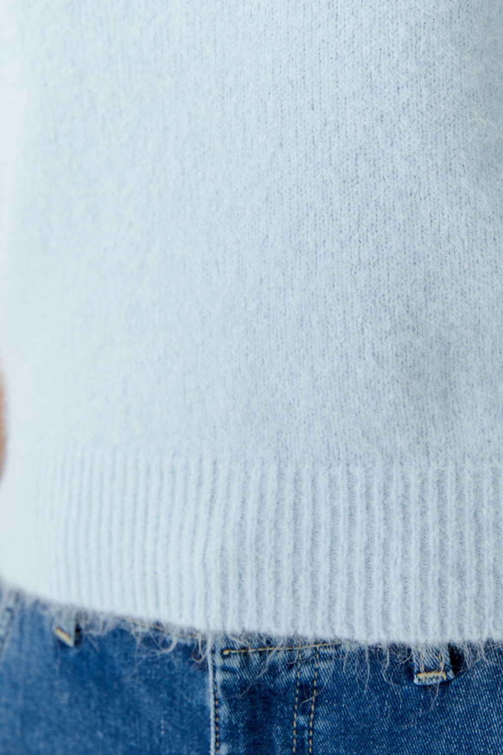 Oui 97620 Fitted Fluffy Elbow Sleeve Jumper