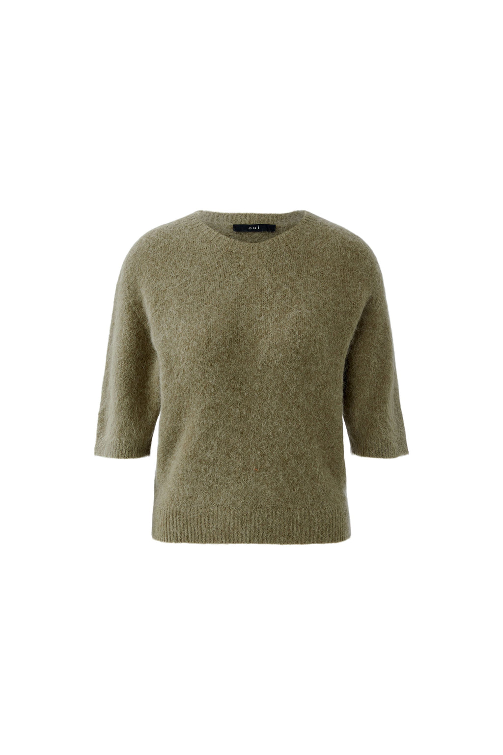 Oui 97620 Fitted Fluffy Elbow Sleeve Jumper