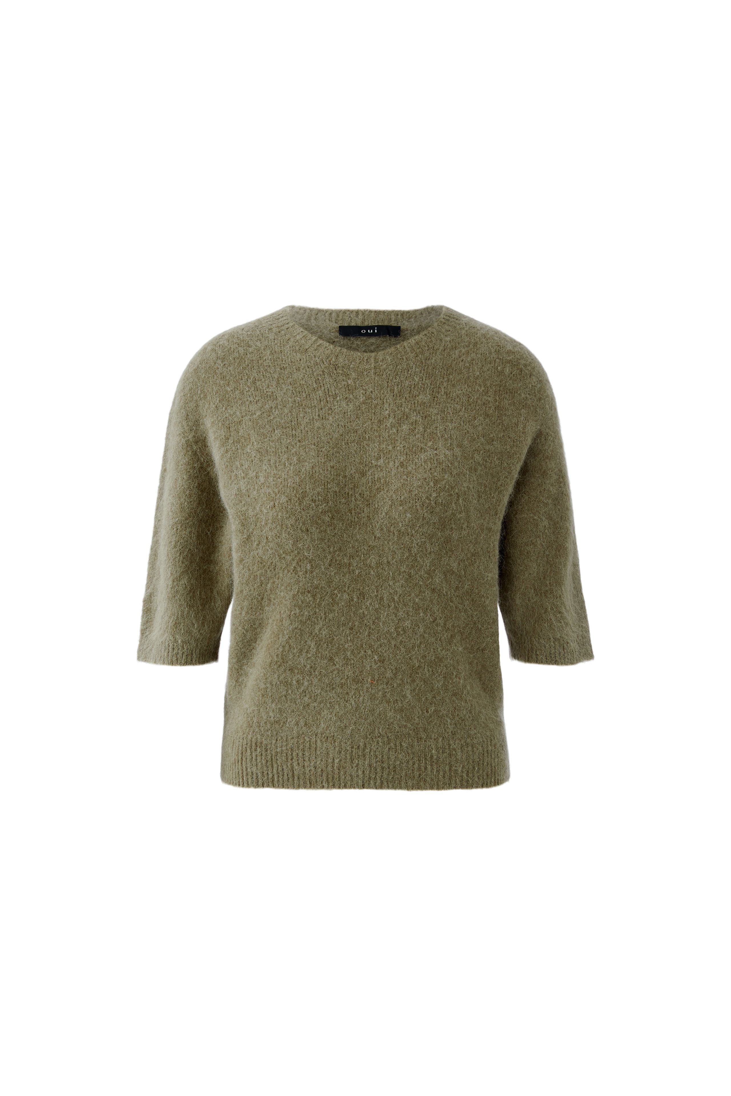 Oui 97620 Fitted Fluffy Elbow Sleeve Jumper