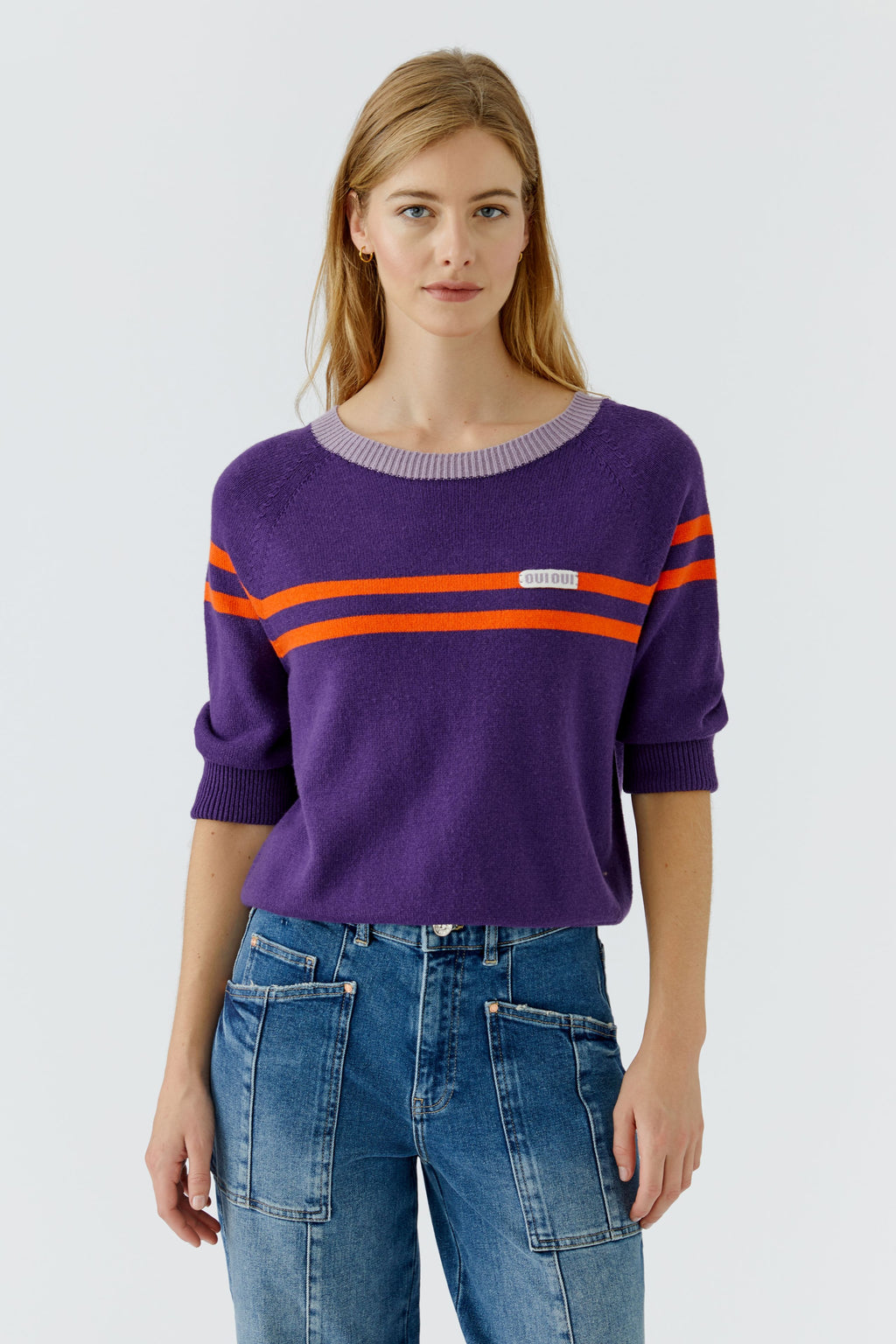 Oui 97974 Violett And Orange Knitted Jumper