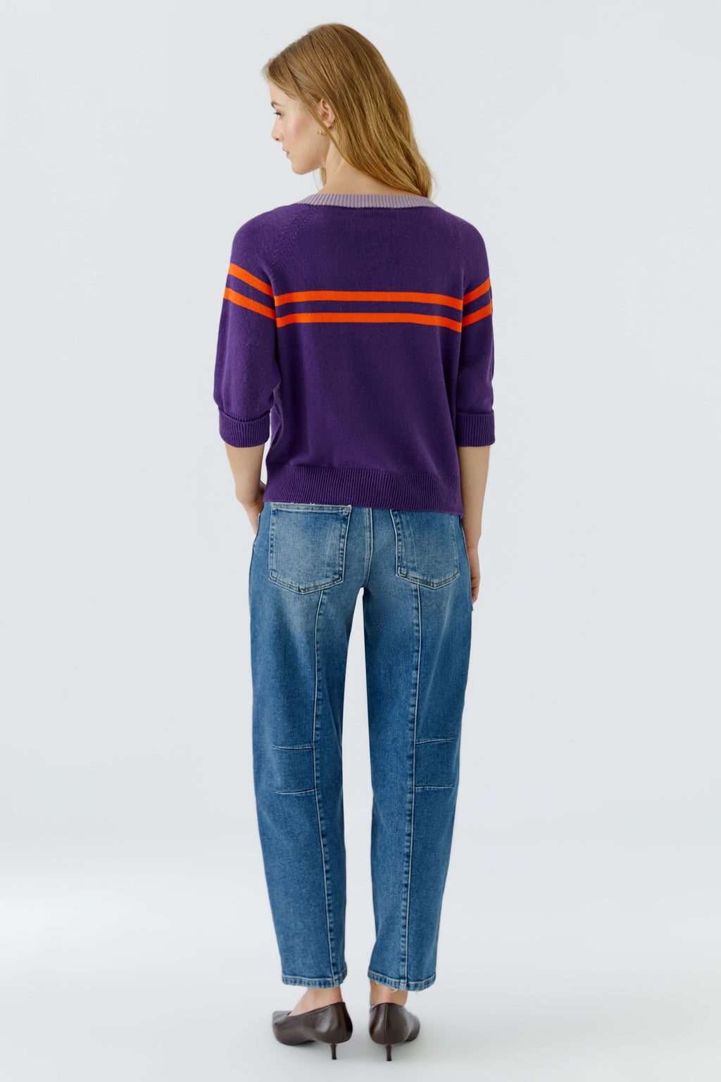 Oui 97974 Violett And Orange Knitted Jumper